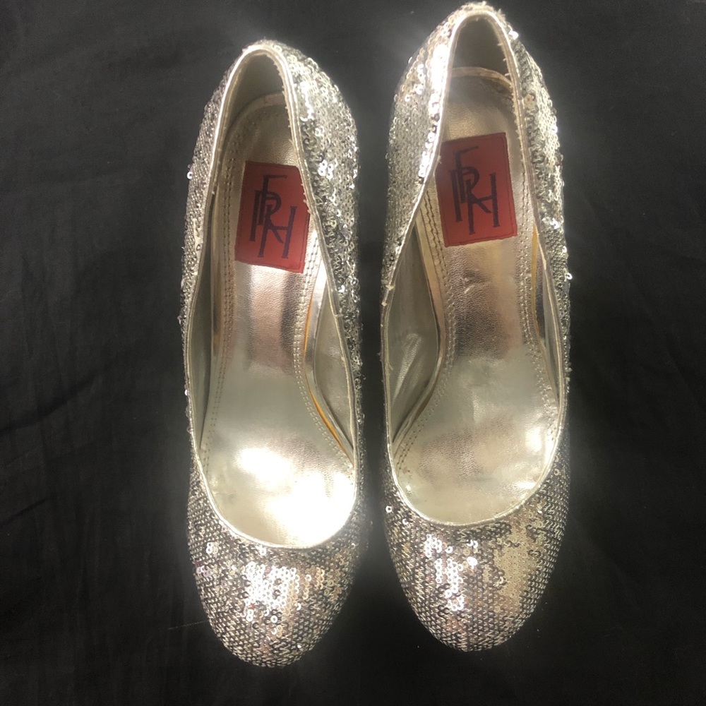 FRH Women’s silver sparkles high heels 9